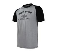 Hommes tee-shirt SENSOR Mérinos Actif PT Aventure gris / noir S
