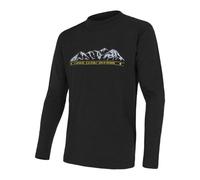 Hommes tee-shirt SENSOR Mérinos Actif PT Montagnes dl. manche noire XL