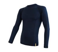 Hommes tee-shirt SENSOR Mérinos DF dl. manche profond bleu S