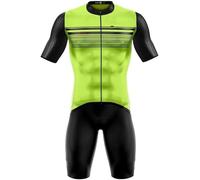 Hommes Triathlon Top Hommes Premium Triathlon Combinaison Rembourrée Triathlon Tri Suit Race Suit Bike Run Body Suit, 3, XL