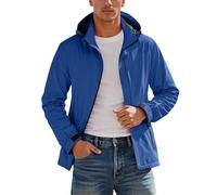 Hommes Veste Imperméable en Plein Veste Softshell Homme, Veste décontractée Homme Coupe-Vent imperméable Respirante avec Capuche pour activités extérieures Manteau légerpoches Confortable Quotidien