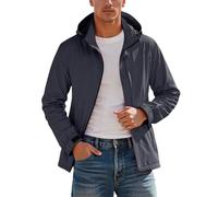 Hommes Veste Imperméable en Plein Veste Softshell Homme, Veste décontractée Homme Coupe-Vent imperméable Respirante avec Capuche pour activités extérieures Manteau légerpoches Confortable Quotidien