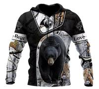 Hommes vêtements de Mode 3D imprimé Ours Motif Hoodie Nouvelle arrivée Unisex Chasse Sweatshirts drôles Animaux Hoodies Y2k