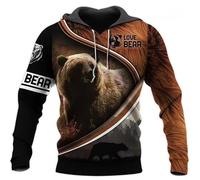 Hommes vêtements de Mode 3D imprimé Ours Motif Hoodie Nouvelle arrivée Unisex Chasse Sweatshirts drôles Animaux Hoodies Y2k