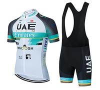Hommes World Tour Team Maillot Cyclisme Ensemble, Pro Été Vetement VTT, avec 3D Gel Coussin Solide, Léger Respirant Séchage Tee Shirt Cuissarde, Cycliste Été Vélo (Bleu C,M)