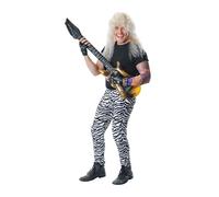 Hommes Zèbre Animal Pantalon Imprimé Rock Star Costume Déguisement 70s 80s