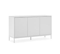 HOMN LIVING Buffet Auri 3 Portes, Couleur Blanc, 140 cm (Largeur) 40 cm (Profondeur) 80 cm (Hauteur)