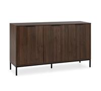 HOMN LIVING Buffet Auri 3 Portes, Couleur Noyer, 140 cm (Largeur) 40 cm (Profondeur) 80 cm (Hauteur)