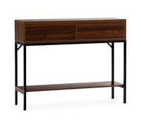 HOMN LIVING Console pour entrée Auri 2 tiroirs Couleur Noyer, 100 cm (Largeur) 30 cm (Profondeur) 20 cm (Hauteur)