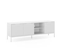 HOMN LIVING Meuble TV Auri 3 Portes, Couleur Blanc, 160 cm (Largeur) 40 cm (Profondeur) 55 cm (Hauteur)