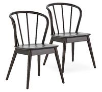 HOMN LIVING Pack 2 Chaises Brisa, Couleur Noir, Bois Massif, 47 cm (Largeur) 59 cm (Profondeur) 83 cm (Hauteur)