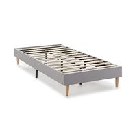 HOMN LIVING Sommier tapissier Aura 90x190 cm Gris Clair, Hauteur 30 cm
