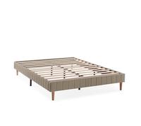 HOMN LIVING Sommier tapissier Eris 140x190 cm Beige, Hauteur 30 cm