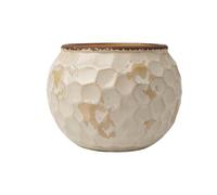 HOMNECESS Pots de Fleurs Vase de jardinière en céramique avec Motif glaçure craquelée, Pot Fleur décoratif Rond Moderne Intérieur/Extérieur