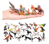 HOMNIVE Figurines d'oiseaux, Ensemble d'oiseaux perroquets réalistes 24 pièces, Accessoires de Jardin féerique, Jouets éducatifs pour décoration de gâteau, Cadeau pour Enfants