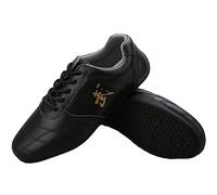 Homnova Chaussures De Tai Chi, Respirant Cuir Antidérapant Chaussures De Taekwondo, Sports Arts Martiaux Sneaker Unisexe Tai Chi Chaussures for Enfants Adultes,Noir,37EU