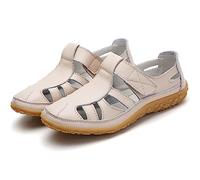 Homnova Sandales À Bout Fermé, Sandales De Marche Randonnée Femme Eté Mode Sandales De Plage Confort Artificial PU Anti-Dérapant Bout Fermé Claquettes De Trekking,Beige,39EU