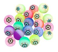 Homo Trends 20pcs Boules rebondissantes, 35MM Halloween Effrayant Globe oculaire rebondissant Lueur dans Le Noir Jet Balls Party Bag Filler pour Enfants en décoration d'halloween (Couleur aléatoire)