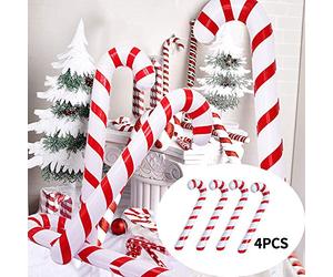 Homo Trends 4 pièces 90 CM / 35.4 Pouces Cannes de Bonbon gonflables nouveauté bâton de Canne de Bonbon géant Gonflable pour la décoration de noël