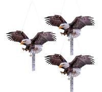 Homo Trends Lot de 3 répulsifs Anti Oiseaux pour Balcon Aigle Suspendu Plat - Plastique Répulsif Contre Les Pigeons Chouette en avec Bande antioiseaux Répulsif Contre Les moineaux