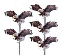 Homo Trends Lot de 5 répulsifs Anti-Oiseaux pour Balcon - Aigle Suspendu Plat - Répulsif Contre Les Oiseaux - Répulsif Contre Les Pigeons - pour Balcon - Hibou en Plastique avec Bande Anti-Oiseaux