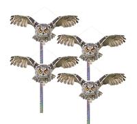 Homo Trends Lot de 5 répulsifs Contre Les Pigeons pour Balcon - Chouettes Plates suspendues - Répulsif Contre Les Oiseaux et Les Pigeons - pour Balcon - Chouette en Plastique avec Bande Anti-Oiseaux