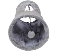 HOMOBABE 1 Pièce Jouets De Passage De Chat Tunnel Chaton pour Chat D'intérieur De Jeu Pliant Tunnel De Froissement De Chat Tunnel pour Chat Zippé Tunnel De Chat Jouer Suède Gris