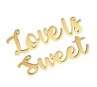 HOMOBABE 1 Set Lettres en Bois Or Love is Sweet Décoration de Mariage Élégante en Bois Dense Créant Une Atmosphère Romantique pour Bridal Shower et Fête de Fiançailles