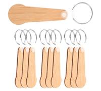 HOMOBABE 10 Pièces de Jetons de Chariot D'épicerie en Bambou et Métal, Porte-clés Compact et Solide pour Déverrouillage Facile des Caddies, Design Léger et Élégant