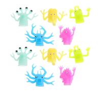 HOMOBABE 10Pièces Marionnettes à Doigts Lumineuses TPR Jouets Étranges pour Garçon Fille pour Jeu de Rôle et Interaction Parent Garçon Fille