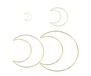 HOMOBABE 12 Pièces Cerceaux en Fer Doré Forme Lune pour Attrape-rêves, Fournitures DIY Artisanat, Matériau Solide pour Guirlandes et Décorations Murales