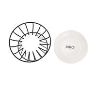 HOMOBABE 1ensemble Bol Élevé pour Animaux Céramique avec Support Réducteur De Stress pour Cou Ensemble De Bol Forme De Poisson Support Noir