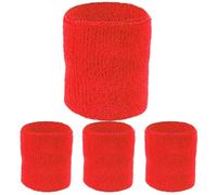 HOMOBABE 2 Paires de Bracelets Sportifs Anti-Transpiration en Coton, Dragonne Élastique Rouge Grosse Taille, Bandeaux de Poignet Respirants pour Golf, Tennis et Musculation