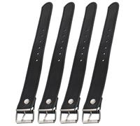 HOMOBABE 2 Paires de Sangles de Panier de Vélo en Cuir Noir Réglables Ceintures Épaisses et Résistantes pour Porte-Bagages Garçon et Filles Sangles de Rangement Robustes Adaptées aux Vélos