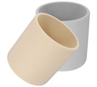 HOMOBABE 2 pièces Gobelets Entraînement pour Bébés Silicone Adaptés Aux Tout Petits Gris et Beige pour Développer Compétences Motrices Orales