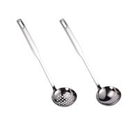 HOMOBABE 2 pièces Louche Inox pour Soupe et Écumoire Manche Long Brûlure Résistante à Usure Set pour Cuisine Maison et Restaurant