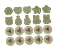 HOMOBABE 20 Pièces Gâteau d'herbe molaire pour Animaux de Compagnie Rabbit Toys Biscuits pour rongeurs molaire de Hamster Nourriture pour Petits Animaux gâteaux molaires Gazon Green