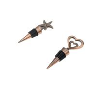 HOMOBABE 2pcs Bouchons de Bouteille en Alliage de Cœur pour Sceller Bouteilles D'huile et Bière, Réutilisables, Créatifs et Élégants pour Fête et Usage à Domicile