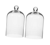 HOMOBABE 2pcs Cloche en Verre D'exposition Transparente pour Fleurs Séchées, Dôme en Verre Délicat et Pratique, Protège Les Arrangements Fragiles, Décoration Maison et DIY Paysage