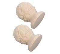 HOMOBABE 2pcs Fleurons en Bois Dur Sculpté Style Classique, Embouts Décoratifs D'ananas pour Poteaux D'escalier et Lit, Décoration Maison Intérieure Élégante