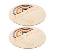 HOMOBABE 2pièces Panneaux Annonce De Naissance Bois Cartes Étapes Clés Mensuelles De Garçon Fille Panneau De Nom De Garçon Fille Accessoires De Photographie Né Motif Arc-ciel
