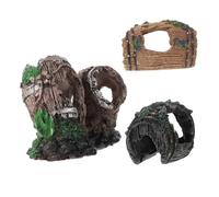 HOMOBABE 3pièces Ornements Résine pour Aquarium Décoration De Cachette Forme De Baril Ancien pour Poissons Et Crevettes Accessoires Aquatiques Colorés