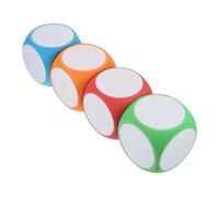 HOMOBABE 4 Pièces Dés Vierge Mousse Effaçables à Sec Outils DIY pour Enseignement Jeux et Décoration Rouge Orange Bleu Vert