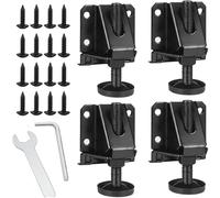 HOMOBABE 4 Pieds Réglables en Acier Laminé à Froid Noir, Lot de 4, pour Meubles et Plans de Travail, Antidérapants et Adaptés la Maison ou Espace de Travail