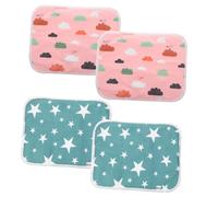 HOMOBABE 4pièces Coussinets Lavables pour Cobayes Doublure De Cage Réutilisable pour Petits Animaux Matelas Absorbants pour Hamsters Étoiles Vertes
