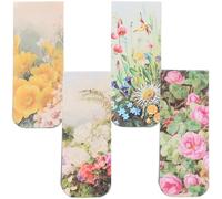 HOMOBABE 4pièces Marque-pages Magnétiques Décoratifs pour Étudiants Lot de Couleurs Vives et Motifs Uniques Signets Durables pour Scolaires et Cadeaux Scolaires