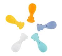 HOMOBABE 5 Pièces Silicone Spoons Set For Fruit Pouch Soft Squeeze Feeder Protecting Gums Convenient One Hand Use For Infants