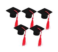 HOMOBABE 5pièces Mini Chapeau De avec Franges Décorations De Bouteilles De pour Fête De Graduation Ornements pour Bouteilles De Bière Rouge