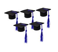 HOMOBABE 5pièces Mini Chapeaux De avec Pompons pour Bouteilles De Décorations De Graduation Bleu Accessoires pour Et Réceptions