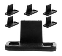 HOMOBABE 6pcs Guide de Sol pour Porte Coulissante en Pp Noir, Réglable et Empêche le Choc le Mur, pour Installation de Porte de Grange et Décor Intérieur